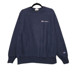 Vintage Champion Reverse Weave Spellout 90s Blue Shirt Large VTG